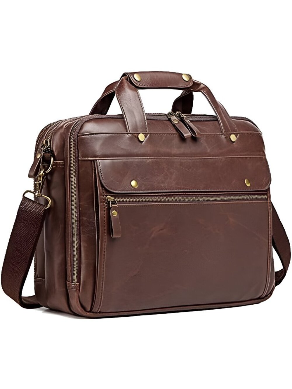 Leather Briefcases for Men 15.6 Inch Laptop Messenger Bag